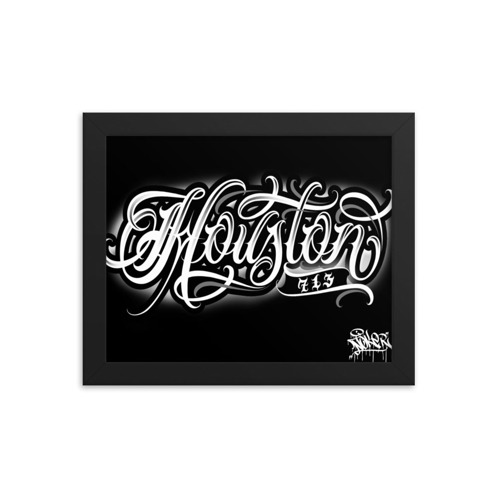 “Houston 713” Script Framed