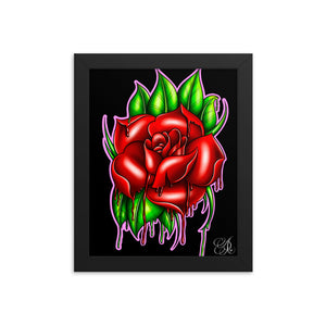 “Drippy Rose” Simple Framed Poster